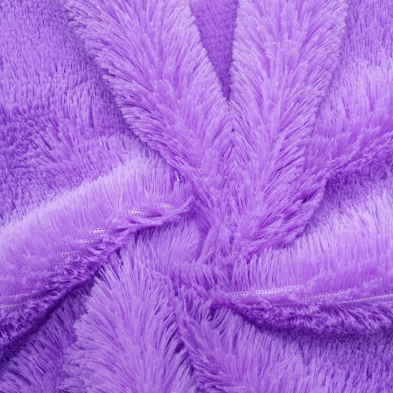 Purple Low MOQ Custom Plush Fabric Purple long-pile custom plush fabric shown in a soft textured close-up